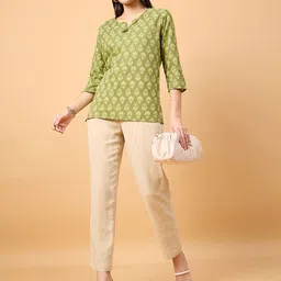 NEESH Print Tie-Up Neck Crepe Top image 5