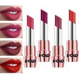 VOLO Set Of 4 Creme Matte Lipsticks - 3.5 g Each - Magenta-Cherry-Pink-Orange image 2