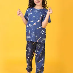 YK Girls Pure Cotton Printed Night suit-image-29