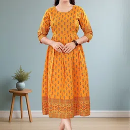 B2F Manufacturing & Designing Kurti Ethnic Motifs Print Maternity Fit & Flare Midi Dress-image-14