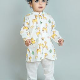 Chanda Mama Boys Floral Printed Regular Pure Cotton Kurta with Pyjamas-image-38