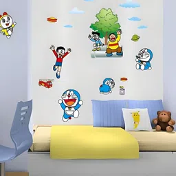 INDIAN ROYALS Blue & Green Cartoon Printed Self-Adhesive & Durable Wall Sticker-image-29