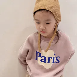 LULU & SKY Girls Typography Printed Round Neck Pullover Oversized Sweatshirt-picture-25