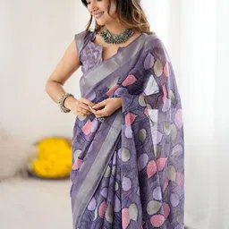 Ekasya Floral Printed Woven Design Saree-picture-22
