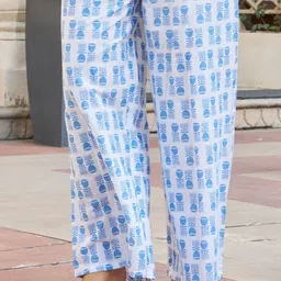 KALINI Blue and white printed co-ord set image 3