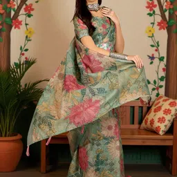 GULKEE FAB Floral Zari Saree image 2