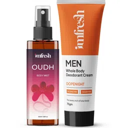 imfresh Set Of 2 Men Whole Body Dope Night Deodorant Cream With Oud Body Mist- 50 ml Each-picture-41