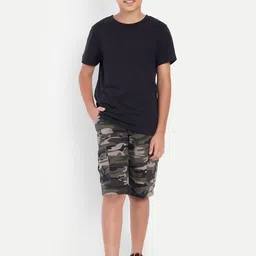 PUPPET-NX Boys Camouflage Printed Mid-Rise Cargo Shorts image 5