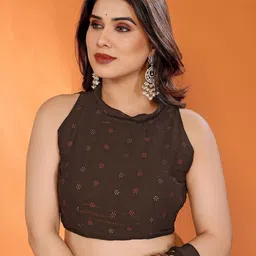 CATCHY FOREVER Floral Zari Silk Blend Designer Saree image 5