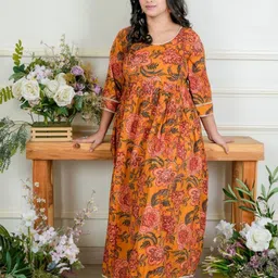 MOTHERHOOD BY SNEHAL Women Printed Cotton Maternity Ethnic Dress image 2
