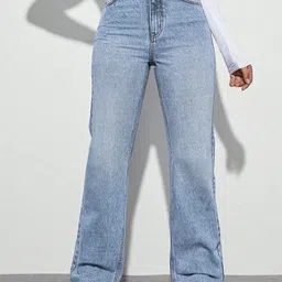 Crazeis Women Comfort Straight Fit High-Rise Light Fade Stretchable Jeans-picture-36