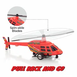 Shinsei Pull Back Rescue Toy Helicopter - White image 2