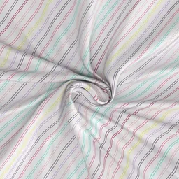 Portico Fusion Off White Striped Cotton 144 TC Single Bedsheet Set-2.24mX1.50m image 5