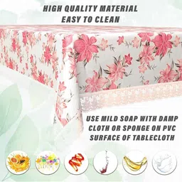 IC ICONIC CHOICE White & Pink Printed 4 Seater Center Table Cover-picture-18