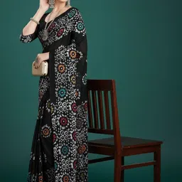 GEN Z TRENDS Batik Pure Cotton Block Print Saree image 2