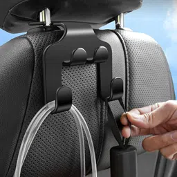 rhhg e com Car Seat Headrest Hanger Seat Hook ( 2pcs ) for Hanging Purses,Bags & Mobile | Car Side Seat Catcher image 4