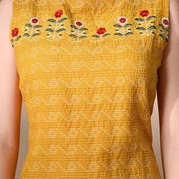 TOP 2 BOTTOM Woven Design Round Neck Regular Pure Cotton Straight Kurta With Trouser image 2