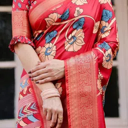 ALMAARI FASHION Floral Woven Design Art Silk Kanjeevaram Saree-picture-28