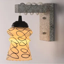 1ST TIME Black & White Printed Wood Contemporary Abstract Shaped Shaped Wall Lamp-picture-11