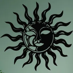 MECC Black Mystical Sun & Moon Face Wall Art-picture-29
