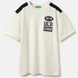 United Colors of Benetton Boys Typography V-Neck Pure Cotton Applique T-shirt-picture-21