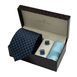 The Tie Hub Men Accessory Gift Set of Geometric Necktie with Cufflinks & Pocket Square-picture-30
