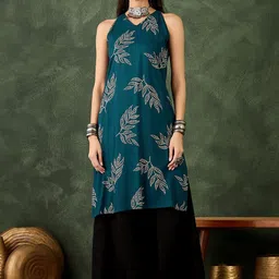 InWeave Women Floral Printed Kurta with Palazzo-image-82