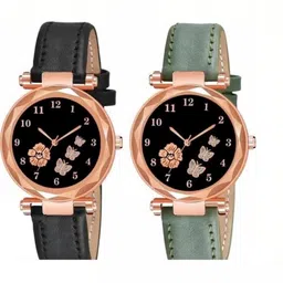 Miss Perfect Unisex Printed Dial & Leather Straps Analogue Watch Cvv108-picture-32