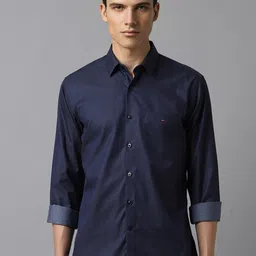 Louis Philippe Sport Men Slim Fit Textured Spread Collar Cotton Casual Shirt-image-50