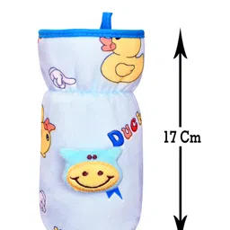 the little lookers Broad Neck Feeding Bottle Cover with Strap Animal Motif Pack of 2 Pink Blue - Fits 330 ml Bottle image 3