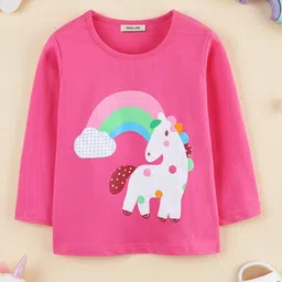 INCLUD Girls Pack Of 3 Graphic Printed Round Neck Tshirts image 3