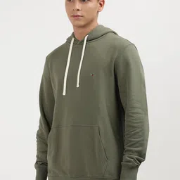 Tommy Hilfiger Men Solid Hooded Cotton Sweatshirt image 1