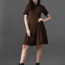 The Roadster Lifestyle Co Women Shirt Collar A-Line Dress-image-15