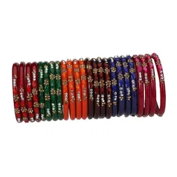 SOMIL Set Of 36 Artificial Stones Studded & Beaded Glass Bangles image 2