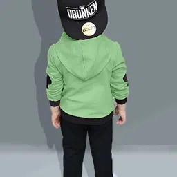 Hikuj Boys Printed Hooded Sweatshirt With Joggers image 2