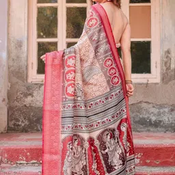 ALMAARI FASHION Ethnic Motifs Printed Jamdani Saree image 3