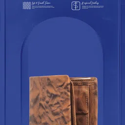 REDHORNS Men Textured Leather Two Fold Wallet image 5