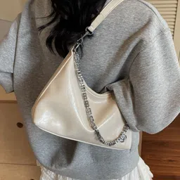 KPOP PU Half Moon Shoulder Bag image 4