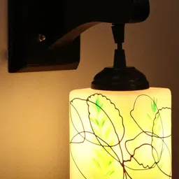 SOMIL Green Glass Cylinder Printed Wall Lamps-picture-39