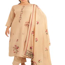 dravinam trends DRAVINAM Floral Embroidered Pure Cotton Unstitched Dress Material-picture-27