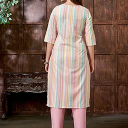 KALINI Striped Straight Kurta With Trouser image 5
