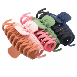 HANDBAG COLLECTION Women Set of 6 Rectangular Shape Matt Claw Clip image 3