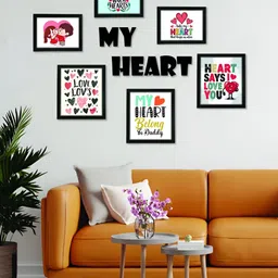 Aura White & Black 5 to 7 Pieces MDF Wall Photo Frames-picture-10