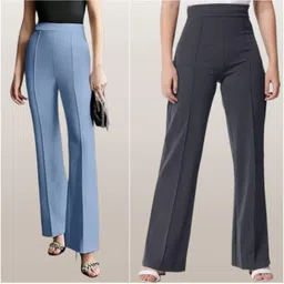 TYKUN Women Pack of 2 Low-Rise Regular Fit Trousers-picture-17