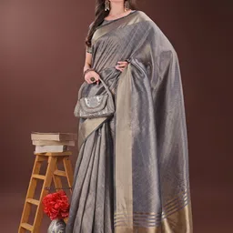 LeeliPeeri Designer Woven Design Zari Organza Saree image 2