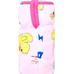 the little lookers Broad Neck Feeding Bottle Cover with Strap Animal Motif Pack of 2 Pink Blue - Fits 330 ml Bottle image 4