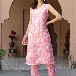 Anouk Women Floral Printed Kurta with Trousers-image-93