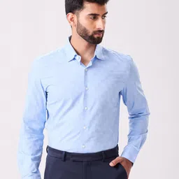 MH&Y Men Slim Fit Checked Long Sleeves Cotton Formal Shirt-image-13