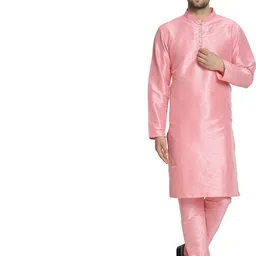 B BEN Men Pink Kurta Sets-image-53