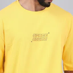 WILD ELEPHANT Men Graphic Printed Round Neck Oversized T-shirt image 2